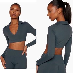 SET Active Luxform Collared Crop Long Sleeve size medium